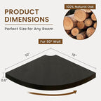 Fun Memories Corner Shelf Wall Mount, Solid Oak Wood Floating Corner Shelves with Cable Hole, 10in Rustic Design for Bedroom, Bathroom, Kitchen, Living Room (Black, 1 Pack)
