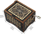 Dream Loom Wooden Music Box, Hand Cranked Laser Engraved Small Musical Boxes for Kids, Play You are My Sunshine Melody