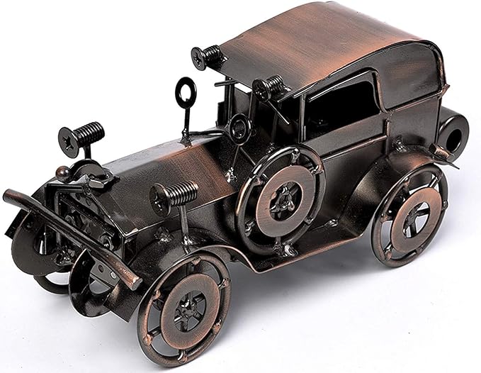 Metal Antique Vintage Car Model Handcrafted Collections Collectible Vehicle for Bar or Home Decor Decoration Great Birthday Gift Bronze Classic Car Model, Large