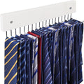 Tie Rack Wall Mounted, 180 Degree Rotating Tie Hanger Belt Holder Organizer Max 20 Storage for Purse, Scarves, Tank Top, Hats, Medals