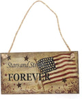 BinaryABC 4th of July Wooden Sign Plaque Door Wall Hanging Decorations, Fourth of July Independence Day Memorial Day Party Decorations