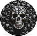 Wall Picture, with Black and White Skulls Printed Circular Iron Hanging Picture,Wall Art Decor,Home for Bedroom Living Room Bathroom Decor,Iron Painting 11.8X11.8 in