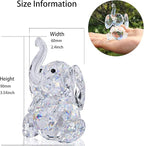 H&D Crystal Cute Elephant Figurine Collection Cut Glass Ornament Statue Animal Collectible