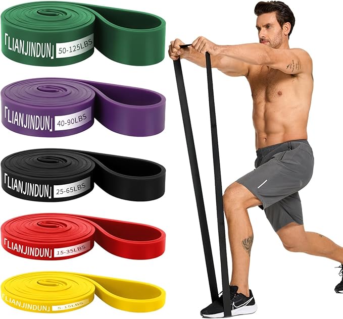 Professional Resistance Bands, Pull Up Assistance Bands Set with Door Anchor, Exercise Workout Bands for Working Out, Body Stretching, Fitness, Physical Therapy, Muscle Training for Men & Women