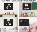 Large Bulletin Board - 72 X 48 inches Cork Board with 30 Pushpin, 6' x 4' Felt Cork Board Notice Pin Board, Self-Adhesive Vision Board Mood Board Foldable Photo Board for Wall (Black)