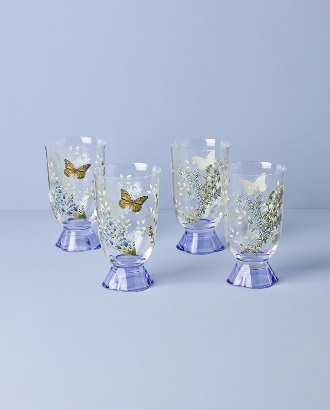 Lenox 897831 Butterfly Meadow Herbs Tall Tumblers, Set Of 4