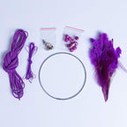 DIY Dream Catcher Beginner Kit, Making Dream Catcher Supplies Include Metal Hoop, Feathers, Faux Suede Cord, Thread, Wood Beads (Violet)
