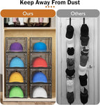 YKLSLH Hat Organizer Box, 6 Boxes for 40 Pack Hats, Upgrade Harder Solid Plastic Hat Organizer for Baseball Caps, Clear Hat Storage with Magnetic Door, Hat Rack Holder Case, Black