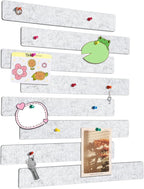 Felt Pin Board Bar Strips Self-Adhesive Lightweight Bulletin Board Strips No Damage for Wall Better Than Cork Board Decorative Memo Boards with 40 Push Pins for Home Office Classroom, 8 Pack
