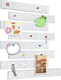 Cork Board for Walls - 8 Pack Felt Pin Board Bar Strips - Self-Adhesive Lightweight Bulletin Board - Cork Board for Office with 40 Push Pins No Damage for Wall (Light Grey)