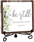 Modern Farmhouse Decor, Home Decor For Living Room, Boho Chic Aesthetic Shelf Decorations, Christian Be Still Acrylic Sign, Farmhouse Entryway Tv Stand Fireplace Coffee Table Decoration (11)