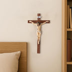 TALPGOD Crucifix Wall Cross 15 Inch,Jesus Cross Home Décor,Jesus Statue Catholic Hanging Cross for Wall Art,Religious Wall Crucifix Decor,Crucifijos Catolicos Cross Wall Decor