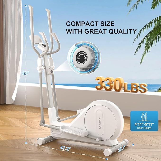 Elliptical Training Machines,Elliptical Exercise Machine for Home with Hyper-Quiet Magnetic Driving System, Elliptical Trainer/330 LBS Loading Capacity