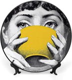 Lina Cavalieri Plate, Wall Decorative Plate, Mysterious Face Plate Wall Hanging Decoration,Including Bracket And Special Spring HooK,style-13,7inch