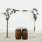 CDQL 2Pcs Wedding Welcome Sign Floral Decoration,Artificial Flower Swag Wedding Arch Decor, Wedding Flower Swag for Wedding Ceremony and Reception Arrangement (Light Pink)