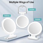 B Beauty Planet Magnifying Mirror with Light 30X, Double-Sided 1X/ 30X Magnifying Makeup Mirror with Tweezer, 2000mAh 3 Colour Modes with Adjustable Brightness,Foldable Travel Mirror(9" L x 7" W)