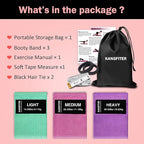 Non-Slip Fabric Resistance Bands for Working Out, Loop Exercise Bands for Booty Leg, Butt, Glute, Stretch Workout Bands for Women & Men, Hip Elastic Bands for Home Gym Fitness, Yoga, Pilates
