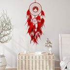 Red Dream Catcher Wall Decor Crystal Tree of Life Dream Catchers Handmade Feather Dreamcatcher Wall Hanging Ornament for Bedroom Living Room Home Decor