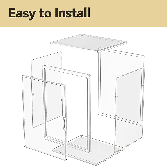 15.75''x11.81''x9.84'' XX-Large Clear Shoe Storage Boxes with Divider, Stackable Plastic Boot Boxes with Magnetic Door, Acrylic display case Box with Lids for Sneaker Purses Handbags Books (1)