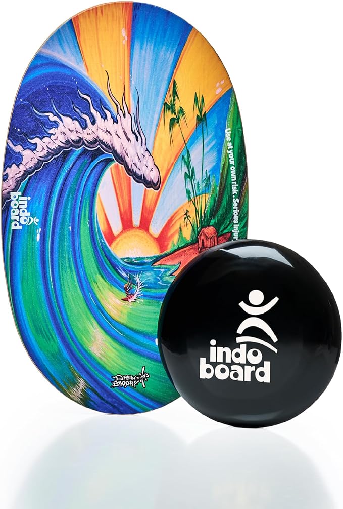 The Original Indo Board - Balance Board Trainer for Core Strength, Stability & Athletic Performance - Surfing, Skateboarding, Snowboarding, Yoga, Physical Therapy & More. Includes Board and Cushion - ROLLER NOT INCLUDED.