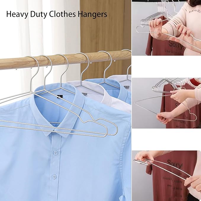 Wire Hangers 10 Pack Clothes Hangers Heavy Duty Metal Coat Hanger Stainless Steel Thin Hangers 16.5 inch