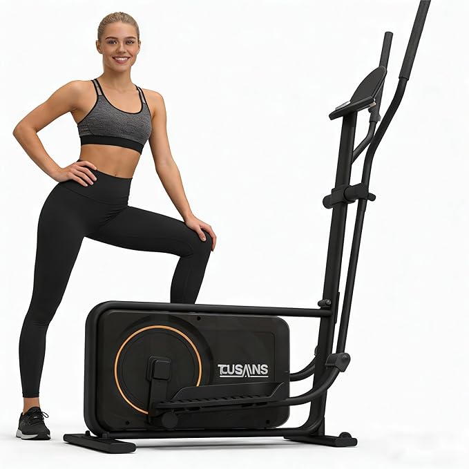 TOUSAINS Elliptical Trainer ET3, 32 Levels Magnetic Resistance, 18" Stride Length Elliptical Machine for Home, Compact Design with Hyper-Quiet Drive, 265 lbs Weight Capacity