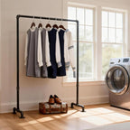 Industrial Pipe Clothing Rack 59in,Clothes Racks for Hanging Clothes,Heavy Duty Display Garment Rack