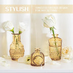 Mini Bud Vases As Wedding Centerpieces for Tables,Clear Bud Vases for Flowers,Small Flower Vases Suitable for Birthday Party,Anniversary,Wedding Reception,Baby Shower (Gold, 12PCS)