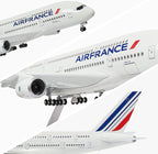 1:160 Scale 17.7-inch Airbus A380 Air France Die-Cast Resin Aircraft Model with Display Stand, Detachable, for Collection or Gift Giving, no Light (White)