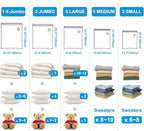 BoxLegend Vacuum Storage Bags with Large Hand Pump 15 Combo (1X-Jumbo, 2 Jumbo, 5 Large, 5 Medium, 2 Small) Thickened Vacuum Seal Bags for Clothing Pillow Comforters Bedding,1 Large Pump