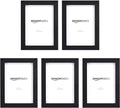 Amazon Basics Rectangular Photo Picture Frame, 5" x 7", Pack of 5, 8.31 x 6.30 inches, Black
