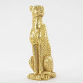 Cheetah Statue Sculptures Home Decor , 11"Gold Leopard Antique Classical Figurine Sitting Sculpture Standing,Office,living room,dining room,display rack,coffee table or entrance tabletop decoration