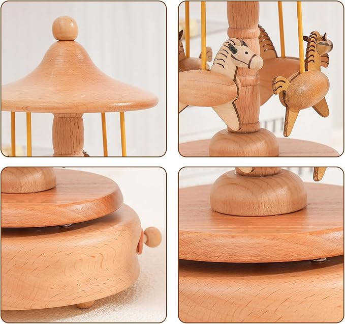 EDSG Personalized Music Box Custom Wooden Music Box Gifts for Birthday Christmas Engraved Rotating Musical Boxes Figurines with Any Name for Kids Girls Boys Daughter Home Decor(Design 2)