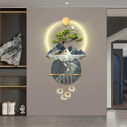 LED Light Decor Wall Art, 3D Art Wall Decor with Light, Decors Walls Sculptures Large 3D Art, Decors Walls Sculptures Lighting Modern, Plug-in Power Supply, Blue D, 23x47in