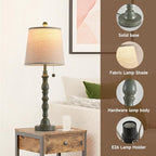 Terpsichore Lamps Set of 2 Modern Farmhouse Table Lamp Bedside Reading Lamps Living Room End Tables Set Lamps for Night Stands Bedroom Night Lamp,High 26.25 Inch, (Turquoise, High 26.25 inches)