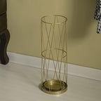 Vintiquewise Gold Umbrella Holder Stand for Entryway, Indoor & Outdoor Vertical Cane Stand with Drip Water Tray, Umbrella Stand Indoor