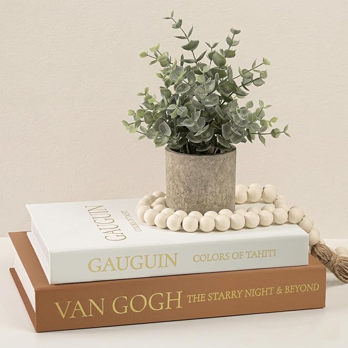 Set of 2 Premium Linen Decorative Books with Hidden Storage - Stackable Faux Book Box for Coffee Table Styling & Organization, Real Fabric Cover Fake Books as Display Riser for Shelf & Entryway