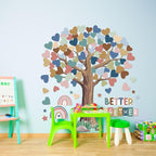 Adduster 108 Sheet Tree Bulletin Board Set - Classroom Tree Bulletin Board Set Heart Cutouts Classroom Bulletin Wall Decor Supplies for School Elementary Teacher Chalkboards (Bohemian)