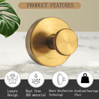 Gold Wreath-Hanger, Strong Stainless Steel Suction-Cup-Wreath-Hooks, 2 Pack Wreath-Door-Hanger Fall Halloween Christmas Decorations, Welcome Sign for Front Door Indoor Outdoor, Reusable Holder