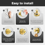 Gold Wreath-Hanger, Strong Stainless Steel Suction-Cup-Wreath-Hooks, 4 Pack Wreath-Door-Hanger Fall Halloween Christmas Decorations, Welcome Sign for Front Door Indoor Outdoor (4 Gold, 4)