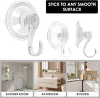12Pcs Clear Wreath Hanger, 22LB Clear Suction Cup Hooks for Windows, Waterproof,2.75 Inch Reusable &Removable Suction Cup Hanger for Shower,Tile,Mirror,Glass Door,Bathroom,Towel,Kitchen,RV,Travel