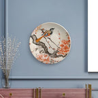 Decorative Plates for Home Decor, Bird & Peony Flower Chinese Meticulous Painting Decor Tray for Table Display, Ceramic Dinner Plate w/Stand, Kitchen Decor, Housewarming Gifts, 7 Inch