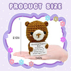 Gifts for Him Her Boyfriend Girlfriend, Handmade Crochet Bear Present, Positive Crochet Animals Bear with Messages, Handmade Bear Small Stuff Things