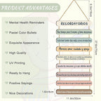 Yookeer Mental Health Reminders Wall Decors Wooden Hanging Art Counseling Room Decor Positive Psychology Affirmations Feelings Pediments for Home Counseling Office (Bright Color,Spanish Style)