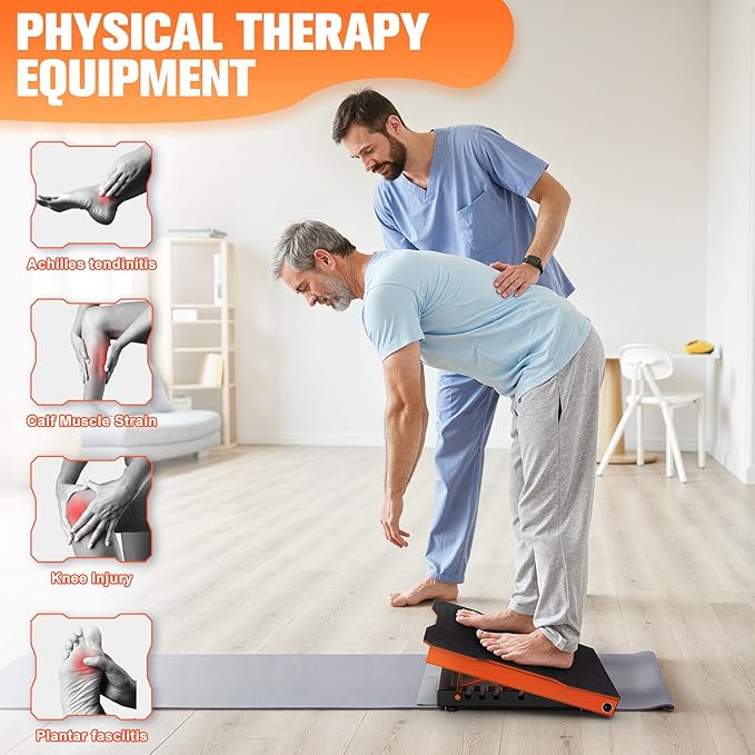 Steel Slant Board Calf Stretcher 600lbs Weight Capacity Squats Wedge 5 Adjustable Incline Balance Board for Foot Leg Hamstring Knees Ankle Heel Stretching Training for Home Gym or Commercial