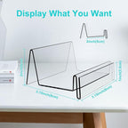Boloyo Acrylic Display Stand with Sign Plate, 6PC Clear Display Easel Wallet Display Riser Holder, Acrylic Perfume Display Holder for Displaying Wallet, Figure , Cosmetic, Jewelry ,Makeups, Glasses (Small, 6PC)