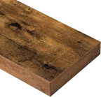 QEEIG Bathroom Floating Shelves for Wall - 15.7" Wall Mounted Shelf Over Toilet Farmhouse Home Decor Display Bookshelf Small 15.7 x 6.7 inch Set of 2, Rustic Brown (008-40BN)