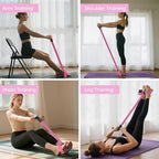 Resistance Bands with Handle, 6-Tube Elastic Foot Pedal Resistance Band, Natural Rubber Ankle Puller Sit-up Exercise, Multifunction Fitness Bands for Abdomen, Waist, Arm, Leg Stretching Training