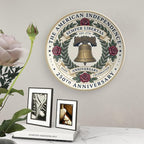 250th Anniversary Decorative Plates 8 Inch Vintage Liberty Bell Patriotic Decorations Commemorative Plates with Stand Memorial Day 4th of July Veterans Day Home & Office