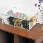 Clear Tea Bag Organizer, Dresser Organizers Drawer Organzier Storage Container with Removable Dividers, Plastic Storage Bin with Lid, Organizer for Scarves Ties Bras